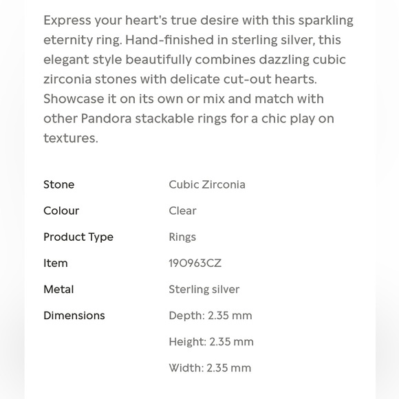 PANDORA Sparkle & Heart Ring - Picture 2 of 6